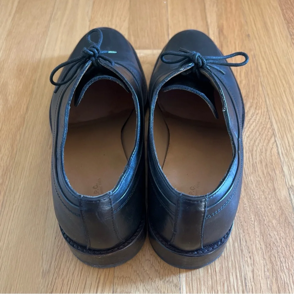 A.P.C. Black Leather Lace-Up Derbies